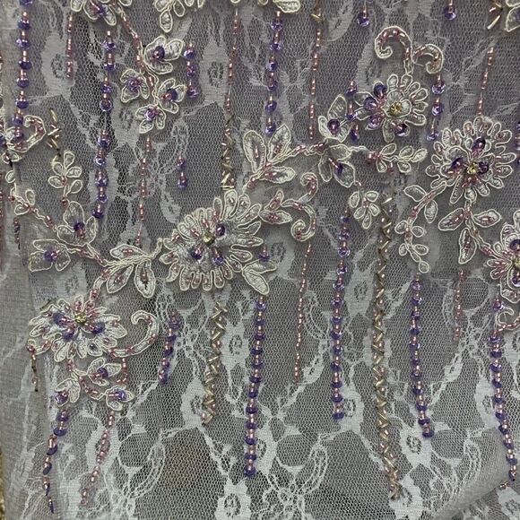 Gorgeous  Custom Embroidered Floral Lace With Beads & Sequins Fishtail Gown - Picture 14 of 15